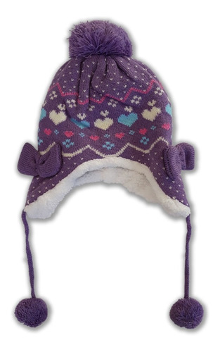 Gorro Lana Invierno Coya Con Corderito Niñas Nenas Calafate 