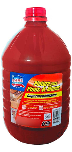 Pintura Pisos Y Muros Rojo 5 L.