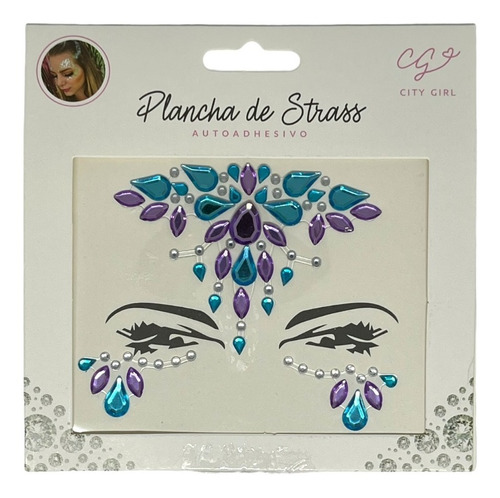 10 Strass Gemas Autoadhesivo Brillos Para La Cara Rostro