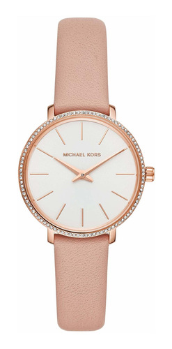 Reloj Mujer Michael Kors Mk2803 Cuarzo Pulso Rosado En Cuero