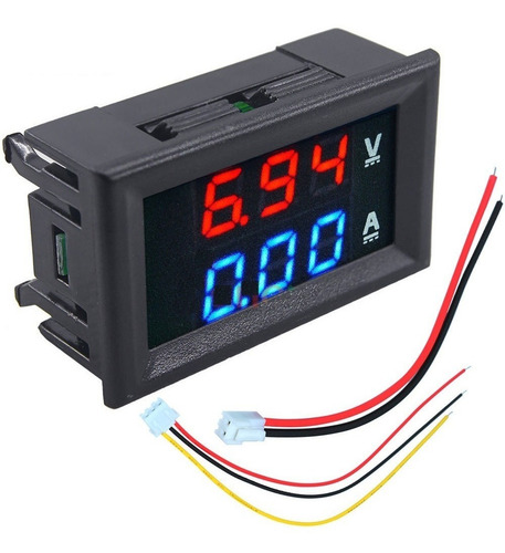 Imagen 1 de 10 de Amperimetro Digital Y Voltimetro Led Azul Con Rojo