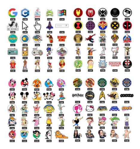 Adesivos Geek, Nerd E Personagens (100uni.)