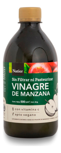 Natier Suplemento Vinagre De Manzana Vitamina C Vegano 500ml