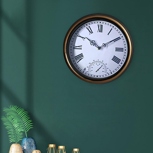 Reloj De Pared Con Termómetro Decoración Para Jardín