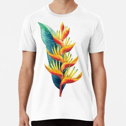 Remera Heliconia Acuarela Algodon Premium