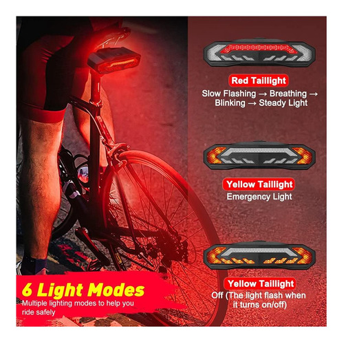 Luz Trasera De Bicicleta Inteligente De Onvian Con Señales