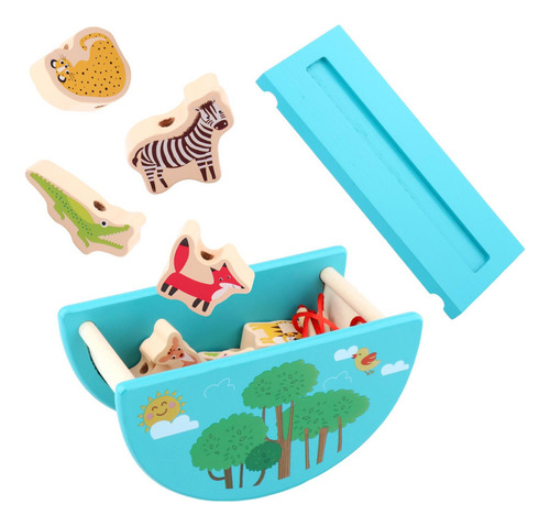 Bloques Apilables De Animales De Madera, Juego De