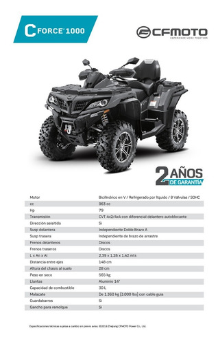Imagen 16 de 22 de Atv Cfmoto Cforce 1000 Oficial Palermo Bikes