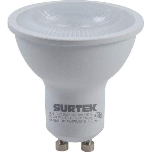 Foco Led Gu10 Luz Día 3.5w Luz Día Base Tipo Surtek Fg /vc Color de la luz Blanco cálido