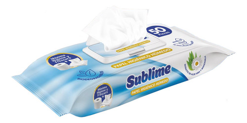 Papel Higienico Húmedo Sublime Soluble Al Agua C/ Aloe 50pzs