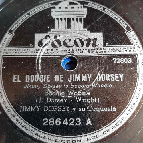 Pasta Jimmy Dorsey Su Orquesta Odeon C403