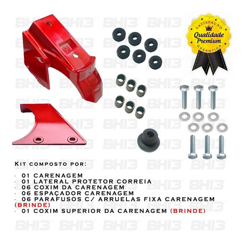 Kit Carenagem Motor C/ Coxins Walk Machine Original - Cereja