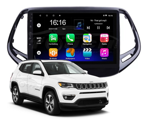 Auto Radio Android Jeep Compass 2017-2019 1gb + 16gb