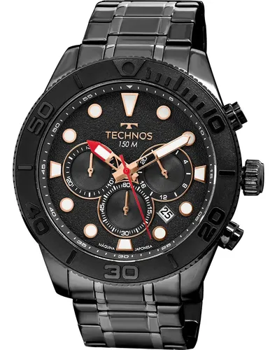 Relógio Technos Masculino Acqua Grafite - Js25bci/1f Bisel Preto