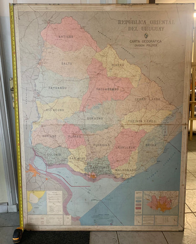 Cuadro Mapa Carta Geográfica Uruguay 1,55 M X 1,17 M 