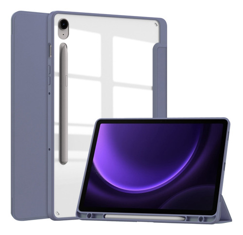 Funda Con 3 Pliegues Color Lavanda Para Galaxy Tab S9 Fe