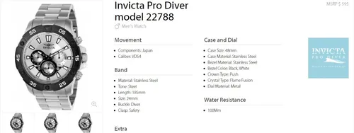 Invicta Pro Diver 22788 A o Calend rio Cron grafo Parcelamento