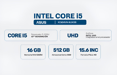 Portatil Asus Vivobook X1504va Core I5 16gb 512gb 15.6 Fhd