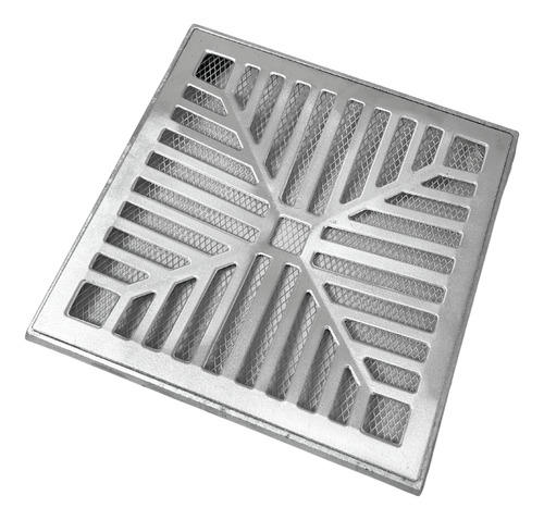 15 Grelhas Ralo Pluvial 30x30 Modelo Concava Alumínio E Tela