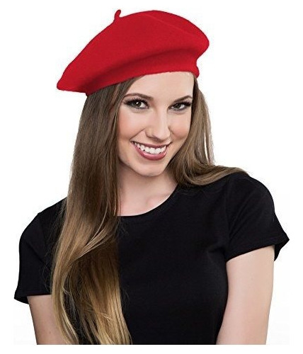 Sombrero Boina Roja De Lana De Canguro - Boina Francesa