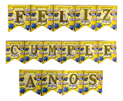 Cotillón Cumpleaños Guirnalda Feliz Cumpleaños Minions