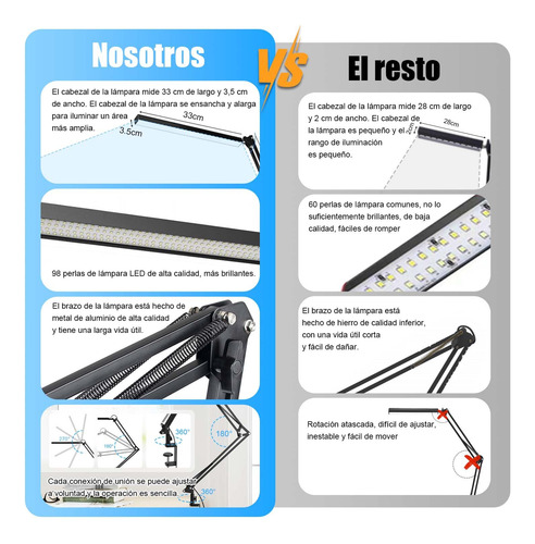 Lampara De Escritorio, Lampara De Mesa Con Brazo Flexible
