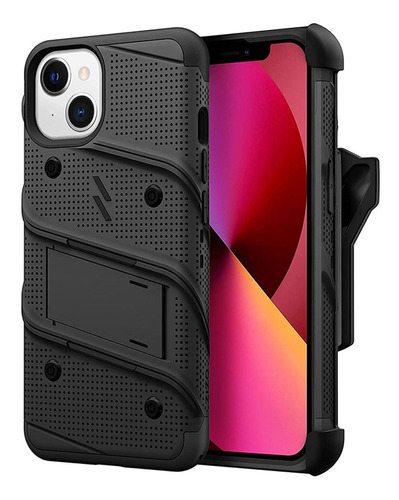 Funda Para iPhone 13 Zizo Bolt + Mica Grado Militar Uso Rudo Nombre Del Diseño Zizo Color Negro