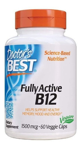 Vitamina B12 Methycobalamina 1500mcg Doctors Best Fully Acti Sabor Neutro