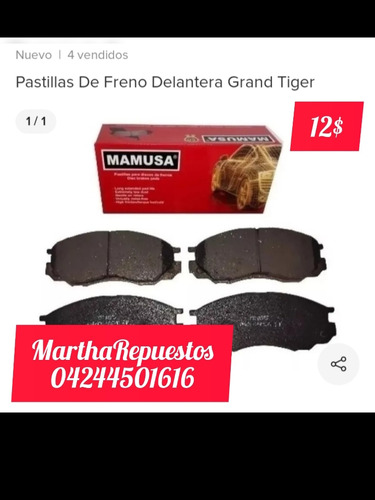 Pastillas De Freno Delantera Gran Tiguer