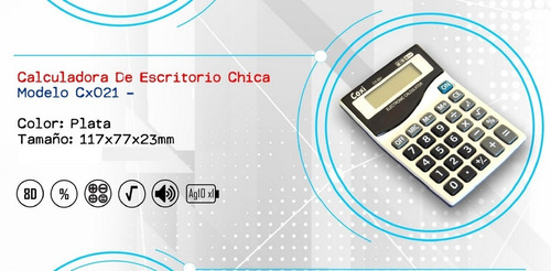 Calculadora Coxi Chica 8 Digitos Ar1 Cx-021 Ellobo