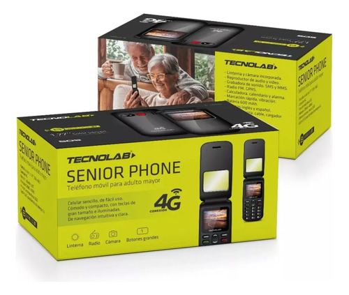 Celular Senior Tecnolab 4g Tl456 Shell Shape Negro