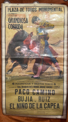 Cartel Original Corrida D Toros Afiche España Forrado Único