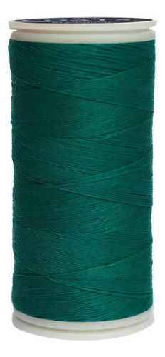 Caja 12 Pzas Hilo Coats Poliéster Liso 3 Cabos Fibra Corta Color T6980-8246 Verde Azul