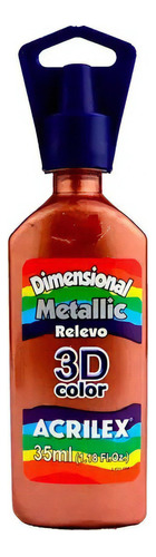 Tinta dimensional Metalic 3D Relief, 35 ml, color naranja Acrilex