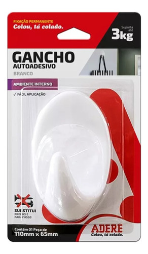 Percha Gancho Autoadhesivo 3kg Adere Excelente Calidad