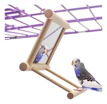 Comprar Percha Madera Espejo Columpio Jaulas Loros Cotorras