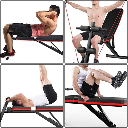 Imagen 10 de 10 de Promoción! Banco Plegable Multiposiciones Gym Con Bandas
