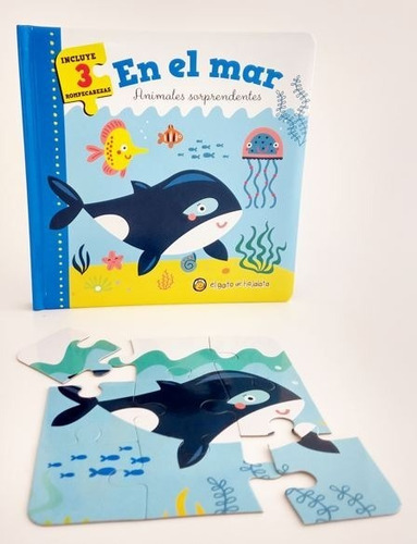 Imagen 2 de 4 de Libro Con 3 Puzzles Animales Unicornios Dinosaurios P/ Armar