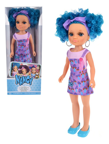 Muñeca Nancy Rulos De 43 Cms - Azul