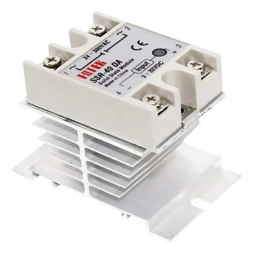 Relé De Estado Sólido Ssr-40 3-32vdc 40a + Dissipador Calor