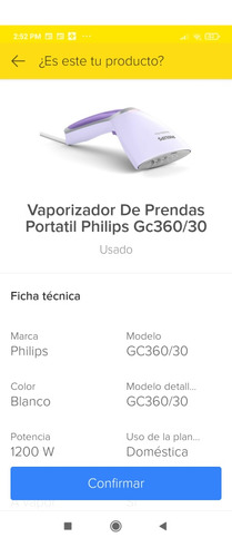 Plancha De Vapor Philipsgc360/30  1200w. 0.7 Litros