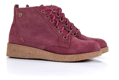 Borcego Bota Citadina Crista Gamuza Liviana Cordones Urbanas