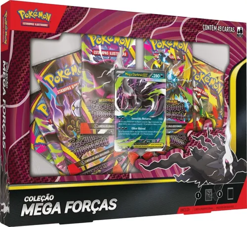Box Pokemon Mega Forcas Estampas Ilustradas Copag 49 Cartas