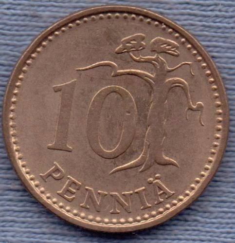 Finlandia 10 Pennia 1973 * Republica *