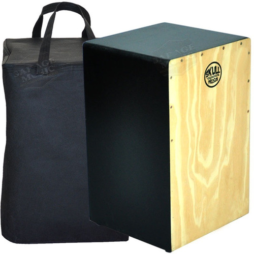 Cajon Peruano Dual Flamenco Skull Percusión Funda Frizelina 