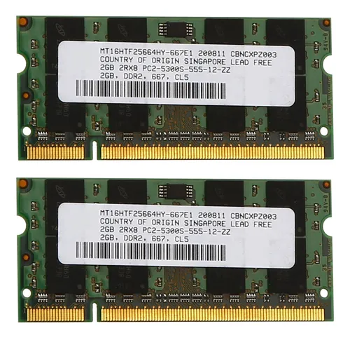 comprar 2 Memorias Ram Ddr2 De 2 Gb, 667 Mhz, Pc2 5300, Memoria Ram