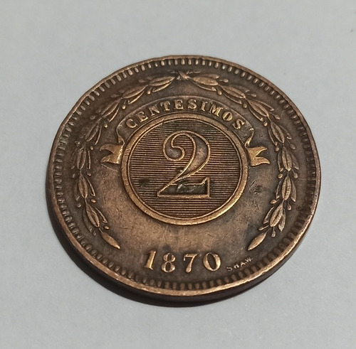 Moneda 2 Centesimos Paraguay 1870 (excelente) - Numismatica