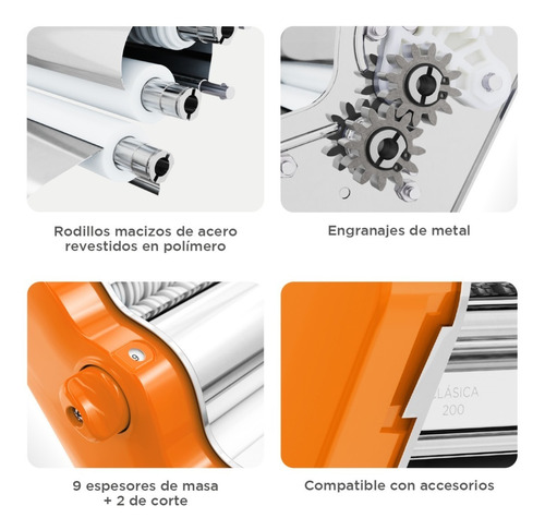 Imagen 4 de 10 de Pastalinda Máquina Clásica 200 Naranja