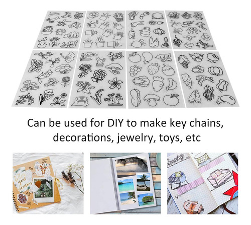 Shrinky Dink Sheets, Shrinky Dink Paper, 8 Piezas De Hojas D