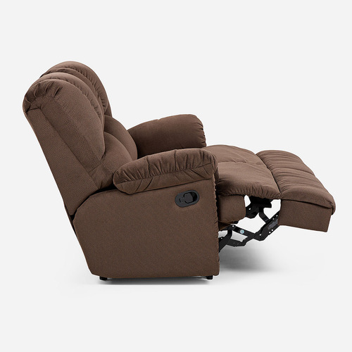 Sofá Reclinable Rosen Arles 2 Cuerpos Manual Tela Café